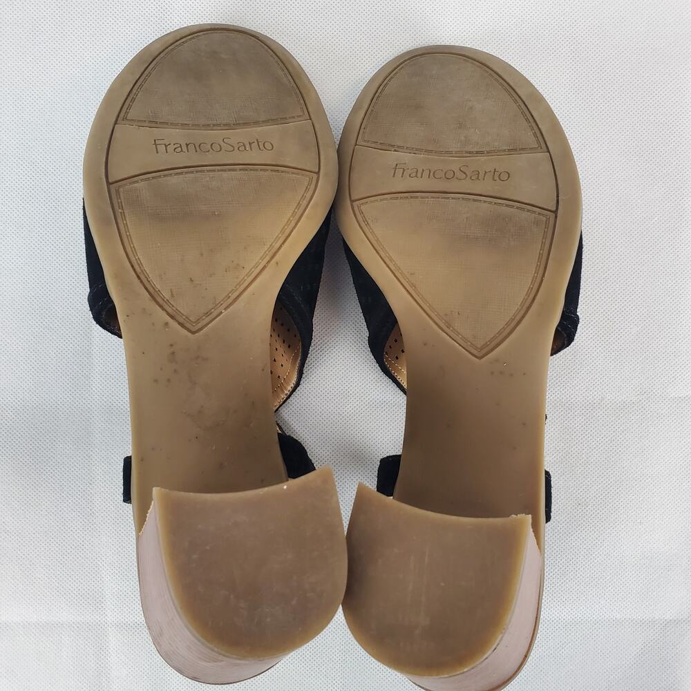 Franco Sarto Leather Harlet2 Peep Toe Sandals with Block Heel Slingback EUC 9.5M - Picture 10 of 10